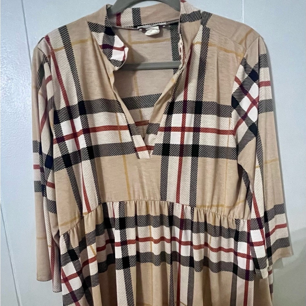 Vintage Perfectly Pricilla Plaid Long Sleeve Dress